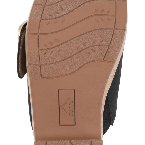 Cliffs by White Mountain Women's Black Nubuck Slide Sandals - Picture 10 of 16